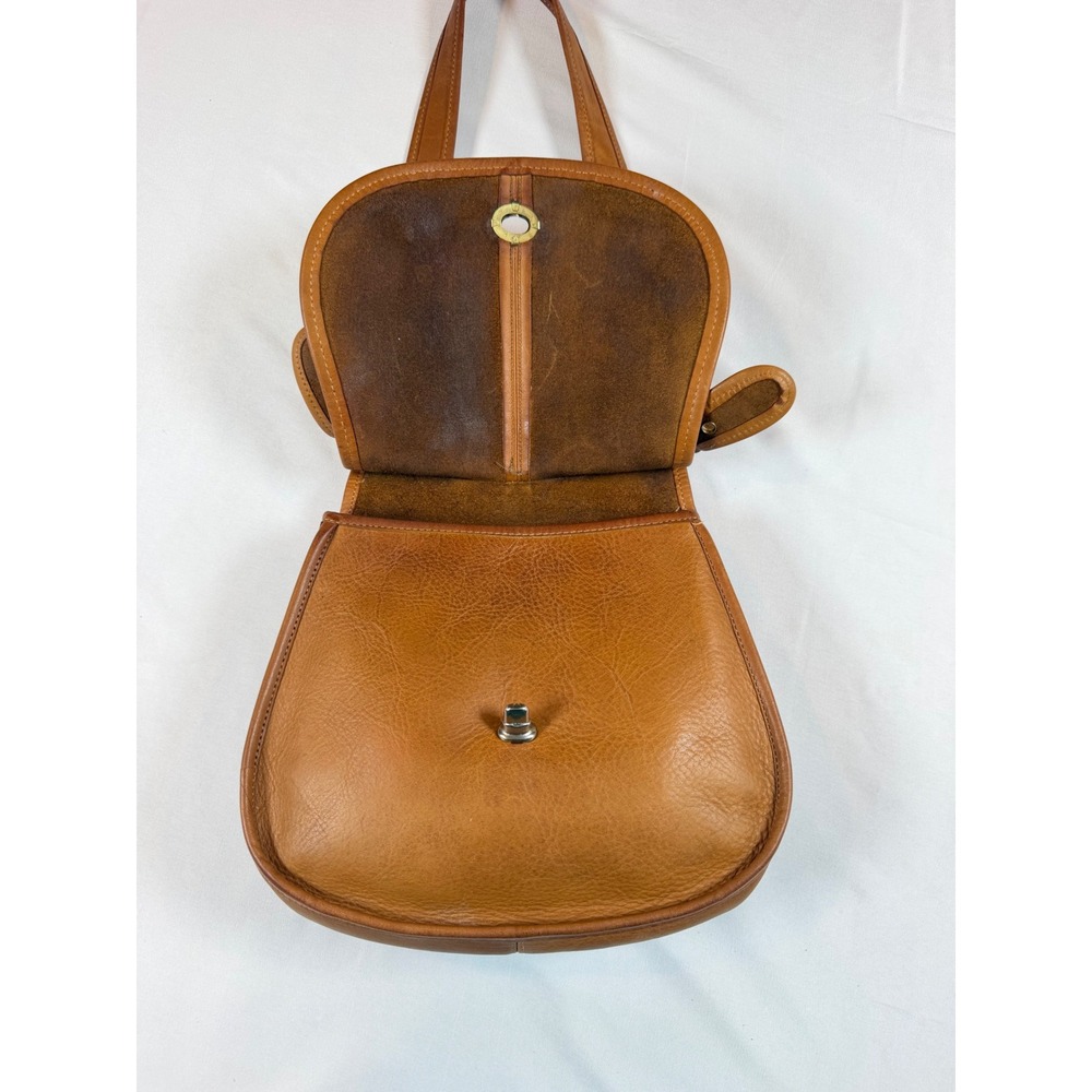 Vtg Rare Coach NYC Crescent Saddle Bag Tan Leather Bonnie Cashin Era Pre-Creed - Picture 11 of 15